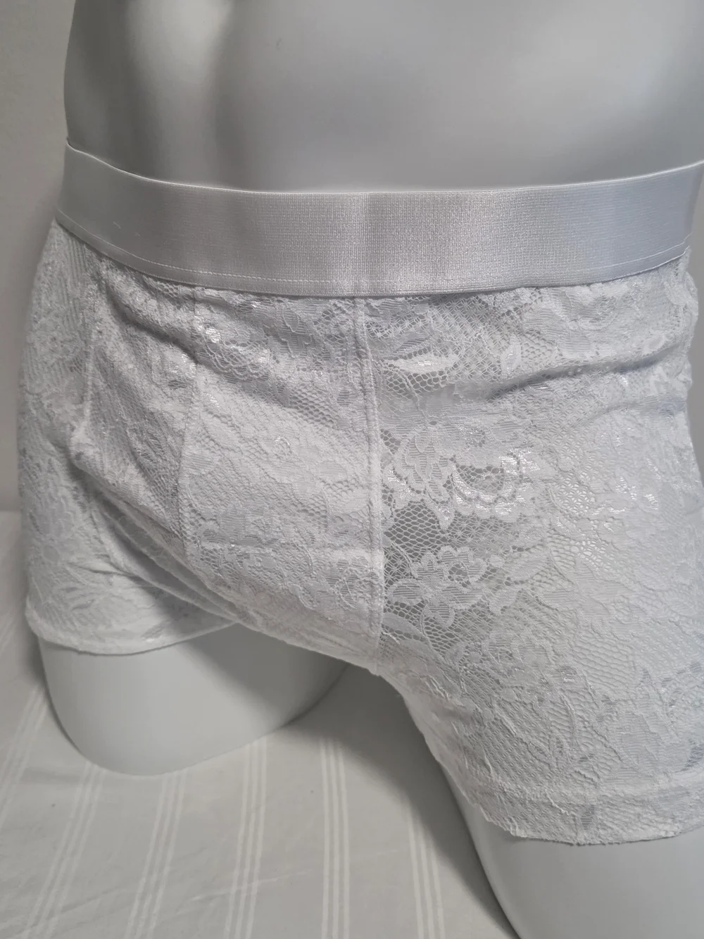Cosabella White Lace Classic Trunk Briefs for Men